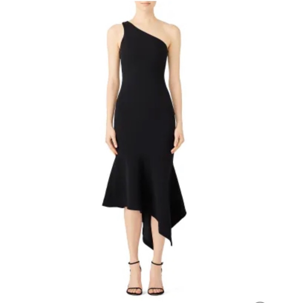 Cinq à Sept Black Dulcina One shoulder dress